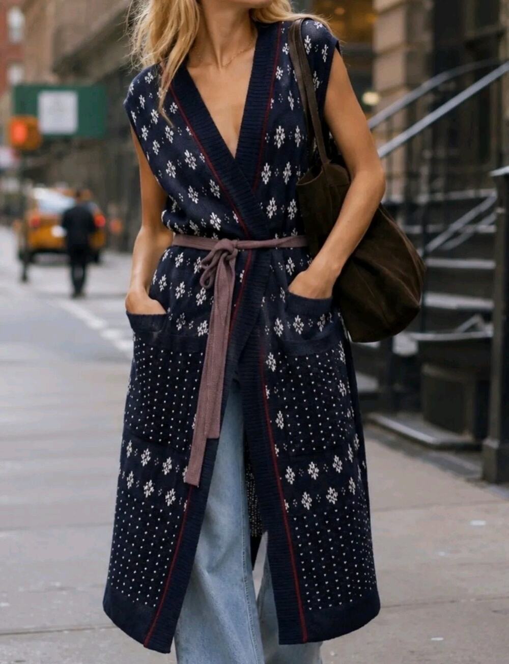 NWOT Rag & Bone Abigale Pique Knit Long Vest